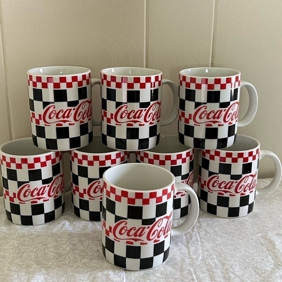 Gibson 1996 Coca Cola Mug Checkered Board Coffee Cup Coke Collectors Item - Picture 6 of 6